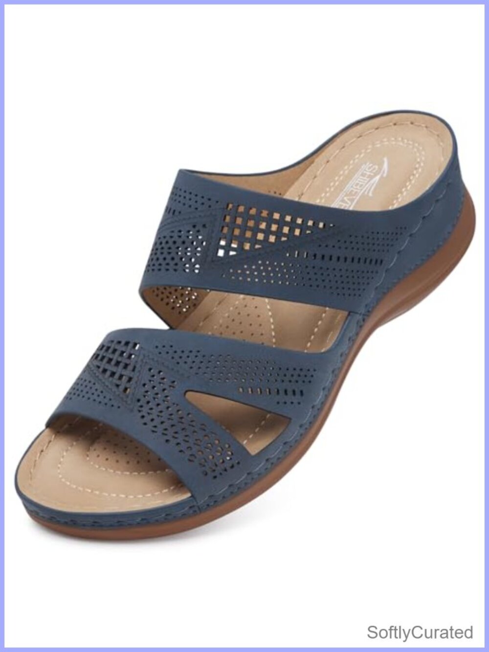 Wedge Sandals Open Toe Slip On Faux Leather Summer Dressy Comfort